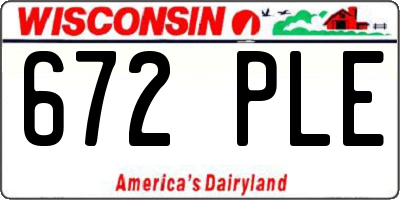 WI license plate 672PLE
