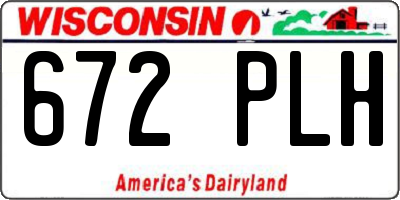 WI license plate 672PLH