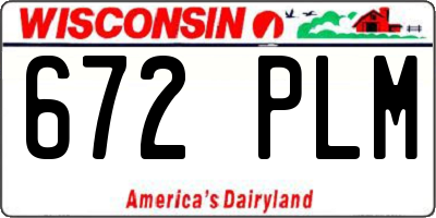 WI license plate 672PLM