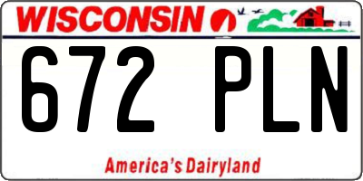WI license plate 672PLN