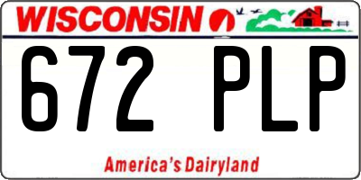 WI license plate 672PLP