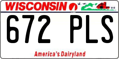 WI license plate 672PLS