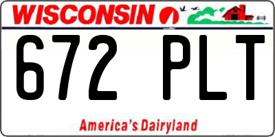 WI license plate 672PLT