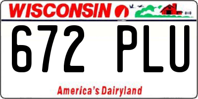 WI license plate 672PLU