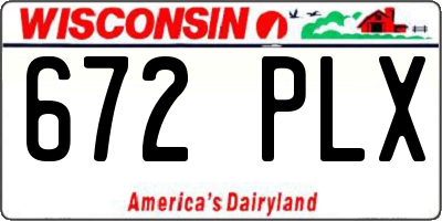 WI license plate 672PLX