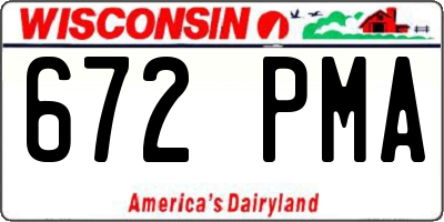 WI license plate 672PMA