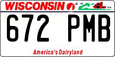 WI license plate 672PMB
