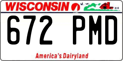 WI license plate 672PMD