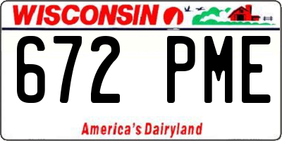 WI license plate 672PME