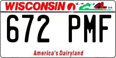 WI license plate 672PMF