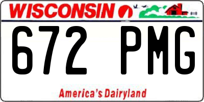 WI license plate 672PMG