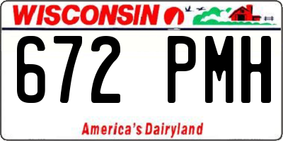 WI license plate 672PMH