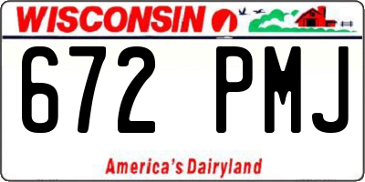 WI license plate 672PMJ
