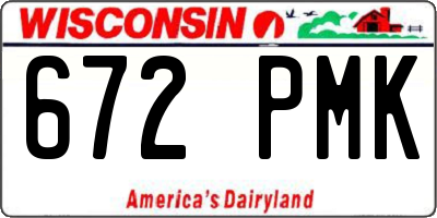 WI license plate 672PMK