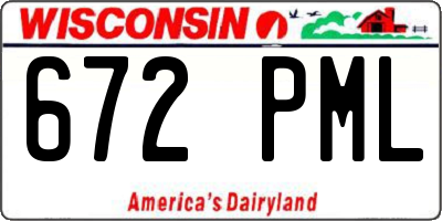 WI license plate 672PML