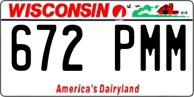 WI license plate 672PMM