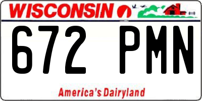 WI license plate 672PMN