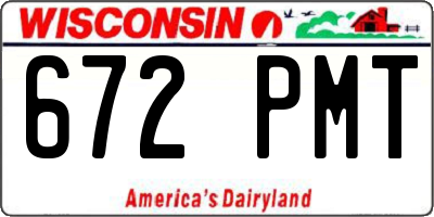 WI license plate 672PMT