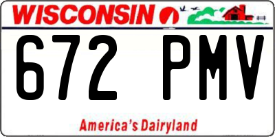 WI license plate 672PMV