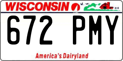 WI license plate 672PMY