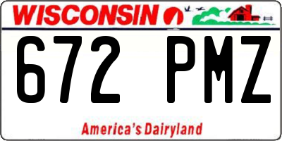 WI license plate 672PMZ