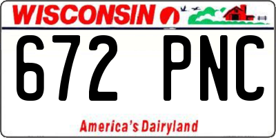 WI license plate 672PNC