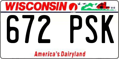 WI license plate 672PSK