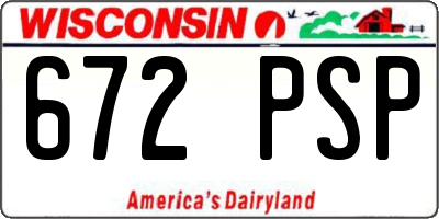 WI license plate 672PSP