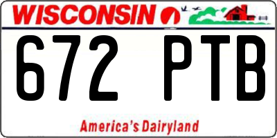 WI license plate 672PTB