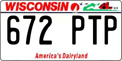 WI license plate 672PTP