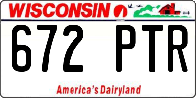 WI license plate 672PTR