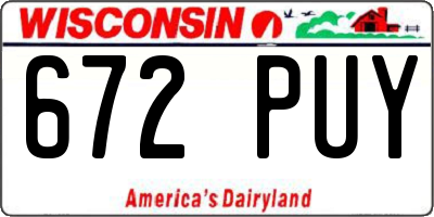 WI license plate 672PUY