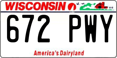 WI license plate 672PWY