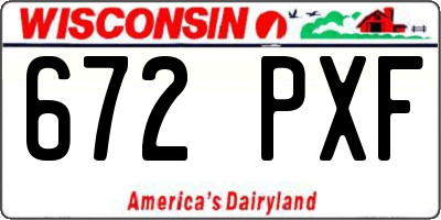 WI license plate 672PXF