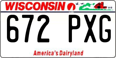 WI license plate 672PXG
