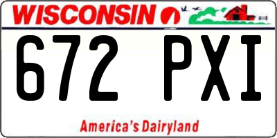 WI license plate 672PXI