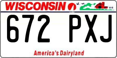 WI license plate 672PXJ