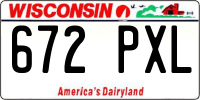 WI license plate 672PXL