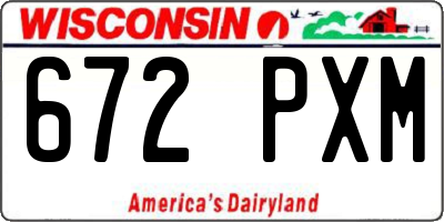 WI license plate 672PXM