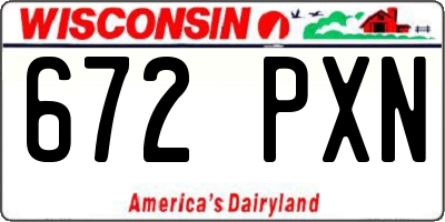 WI license plate 672PXN