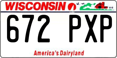 WI license plate 672PXP