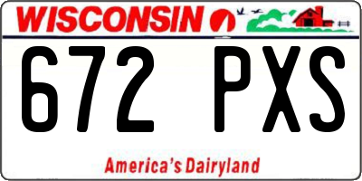 WI license plate 672PXS