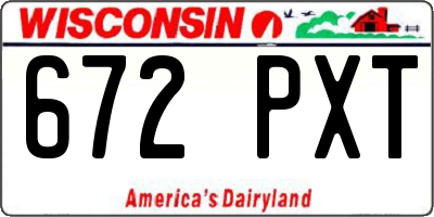 WI license plate 672PXT