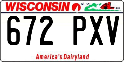 WI license plate 672PXV