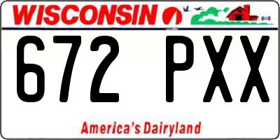 WI license plate 672PXX