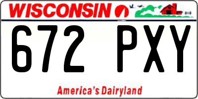 WI license plate 672PXY