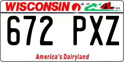 WI license plate 672PXZ