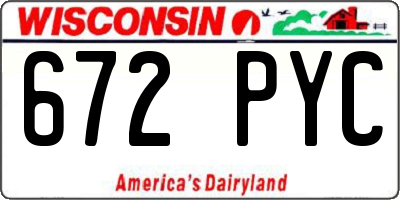 WI license plate 672PYC