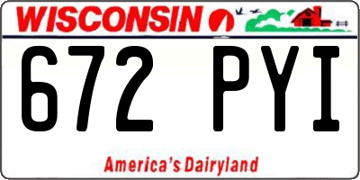 WI license plate 672PYI