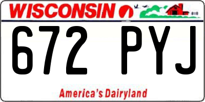 WI license plate 672PYJ